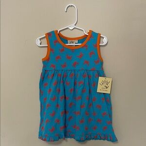 New -Boutique Blue Crab Print dress - 2T - Luigi Kids